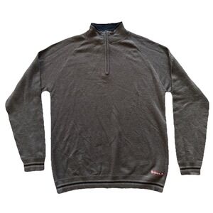 Simms Fishing Brown 50% Merino Wool 1/4 Zip Sweater‎ Size Large